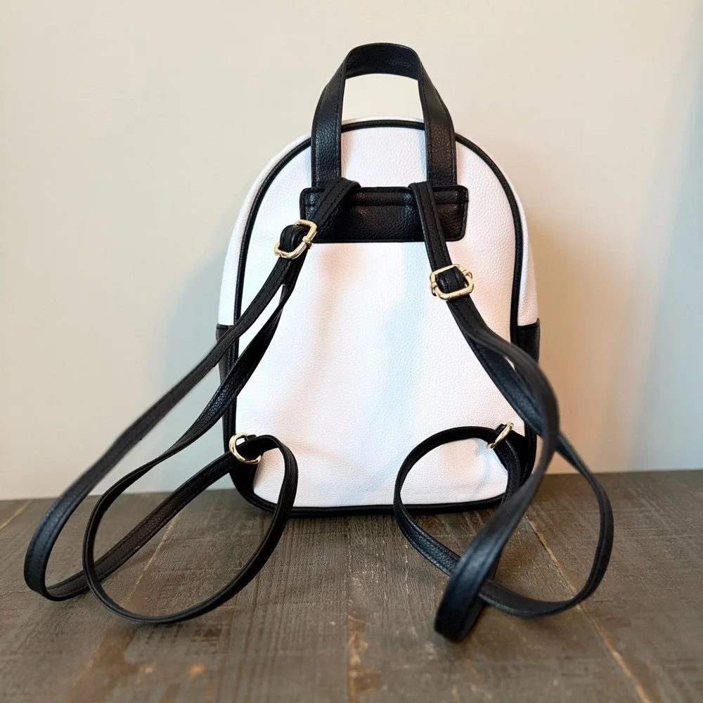 Claire's Black and White Color Block Mini Backpack